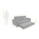 Sofacama Hannover Petróleo 210x85cm de Tres Puestos Recinable con Apoya Brazos - SOFAS Y POLTRONAS | Bylmo