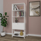 Estantería Rectangular Match Blanco 63x166cm Con Cinco Entrepaños - BIBLIOTECAS Y ESTANTERIAS | Bylmo