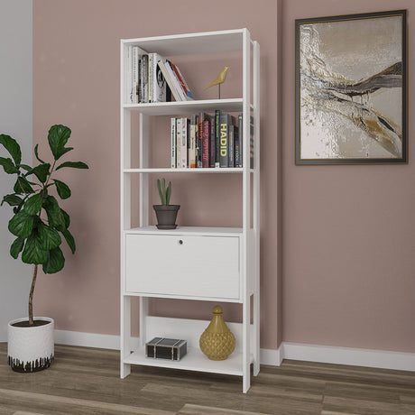 Estantería Rectangular Match Blanco 63x166cm Con Cinco Entrepaños - BIBLIOTECAS Y ESTANTERIAS | Bylmo