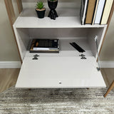 Estantería Rectangular Match Roble y Off White 63x166cm Con Cinco Entrepaños - BIBLIOTECAS Y ESTANTERIAS | Bylmo