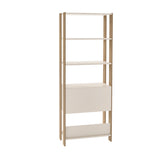 Estantería Rectangular Match Roble y Off White 63x166cm Con Cinco Entrepaños - BIBLIOTECAS Y ESTANTERIAS | Bylmo