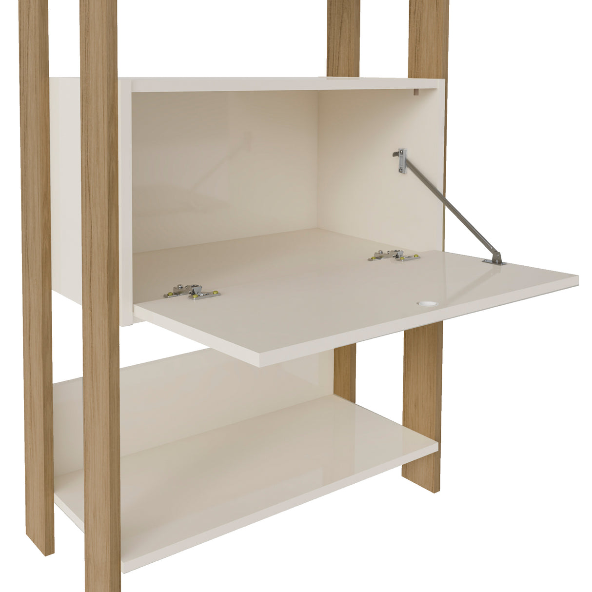 Estantería Rectangular Match Roble y Off White 63x166cm Con Cinco Entrepaños - BIBLIOTECAS Y ESTANTERIAS | Bylmo