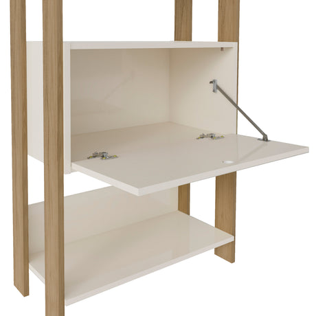Estantería Rectangular Match Roble y Off White 63x166cm Con Cinco Entrepaños - BIBLIOTECAS Y ESTANTERIAS | Bylmo