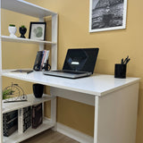 Escritorio con Biblioteca Match Blanco 120x134cm con Tres Repisas - ESCRITORIOS | Bylmo
