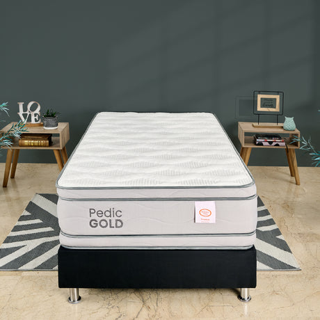 Colchón Firme Pedic Gold Blanco Sencillo 90x190cm Ortopedico con Pillow Doble - COLCHONES | Bylmo