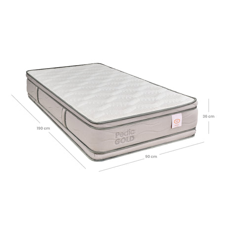 Colchón Firme Pedic Gold Blanco Sencillo 90x190cm Ortopedico con Pillow Doble - COLCHONES | Bylmo