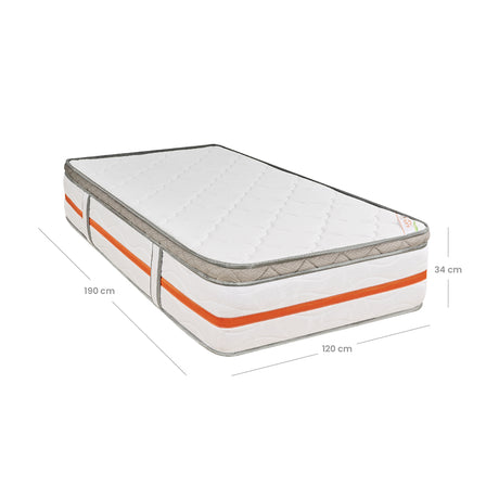 Colchón Firme Cromo Pro Blanco Semidoble 120x190cm Ortopedico con Pillow Sencillo - COLCHONES | Bylmo
