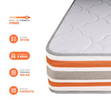 Colchón Firme Concord Pedic Gris Claro Doble 140x190cm Ortopedico - COLCHONES | Bylmo