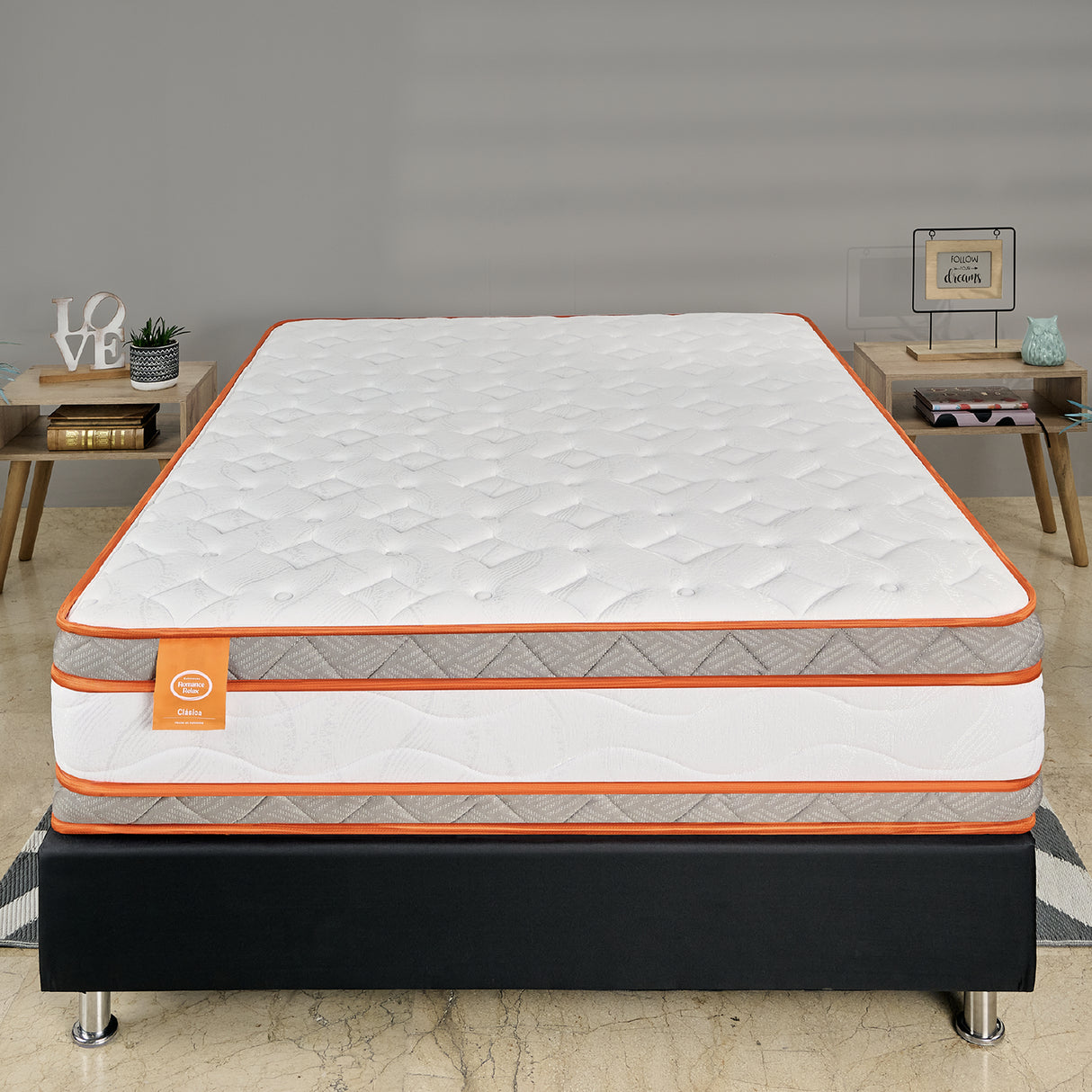 Colchón Medio Firme Pro Resor Blanco Queen 160x190cm Semiortopedico con Pillow Doble - COLCHONES | Bylmo