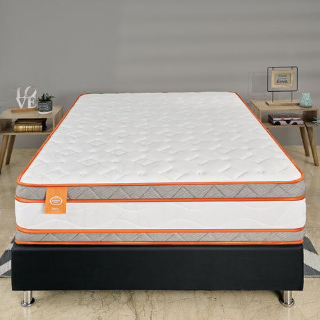 Colchón Medio Firme Pro Resor Blanco Queen 160x190cm Semiortopedico con Pillow Doble - COLCHONES | Bylmo