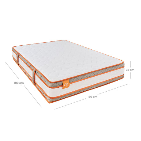 Colchón Medio Firme Pro Resor Blanco Queen 160x190cm Semiortopedico con Pillow Doble - COLCHONES | Bylmo