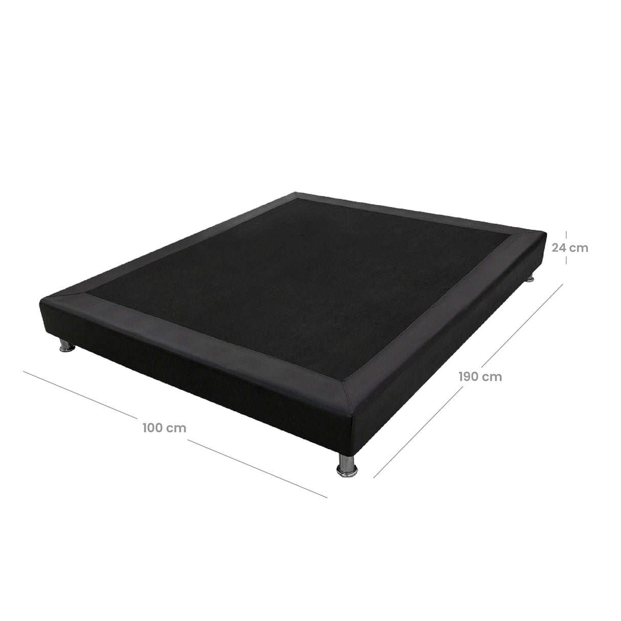 Base Cama Acacia Negro 100x190cm para Cama Sencilla 100 X 190 Cm - CAMAS | Bylmo