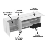 Mueble Superior de Cocina Zafiro Blanco 180x62cm Con Espacio para Extractor y con Locero - MUEBLES SUPERIORES DE COCINA | Bylmo
