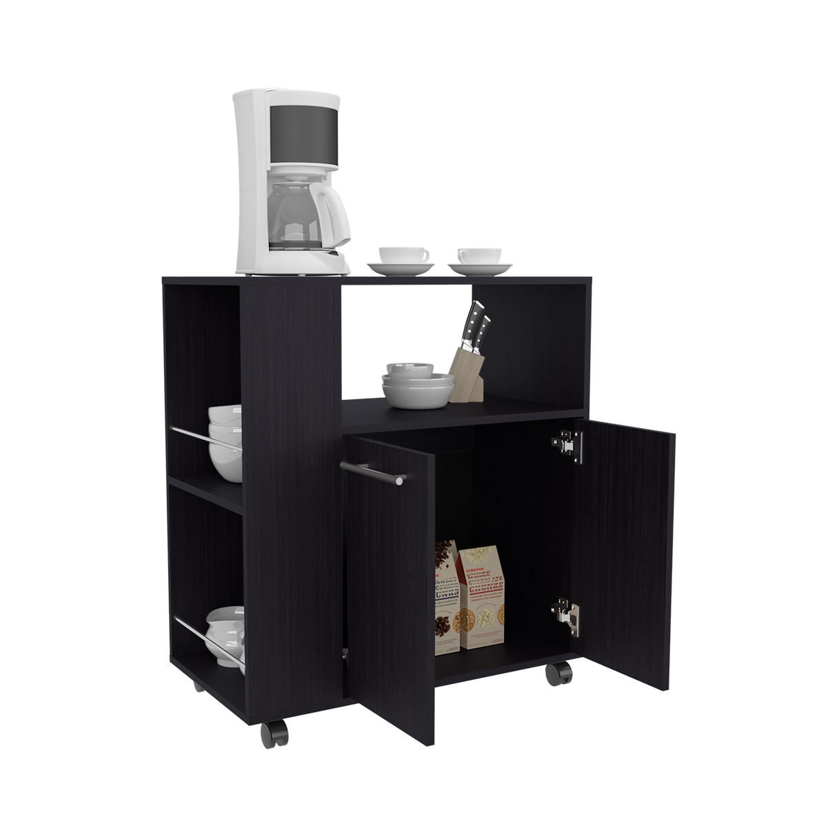 Mueble Microondas Eldon Wengue 75x83.4cm Con Ruedas - ALACENAS Y MUEBLES MICROONDAS | Bylmo
