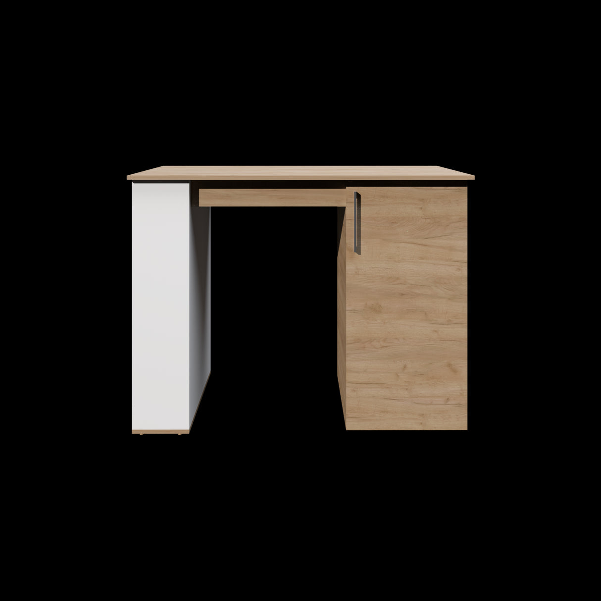 Barra de Cocina Allen Fresno Europeo y Blanco 120.3x91cm Con Seis Compartimientos - BARRAS Y MUEBLES AUXILIARES | Bylmo