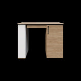 Barra de Cocina Allen Fresno Europeo y Blanco 120.3x91cm Con Seis Compartimientos - BARRAS Y MUEBLES AUXILIARES | Bylmo