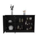 Isla de Cocina Ginger Wengue 150x90.6cm Con Seis Compartimientos - BARRAS Y MUEBLES AUXILIARES | Bylmo