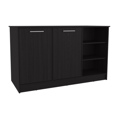 Isla de Cocina Ginger Wengue 150x90.6cm Con Seis Compartimientos - BARRAS Y MUEBLES AUXILIARES | Bylmo