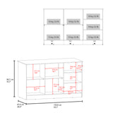 Isla de Cocina Ginger Wengue 150x90.6cm Con Seis Compartimientos - BARRAS Y MUEBLES AUXILIARES | Bylmo
