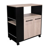 Mueble Auxiliar de Cocina Eldon Wengue y Bardolino 75x83.4cm Con Cinco Compartimientos y Con Ruedas - BARRAS Y MUEBLES AUXILIARES | Bylmo
