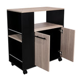 Mueble Auxiliar de Cocina Eldon Wengue y Bardolino 75x83.4cm Con Cinco Compartimientos y Con Ruedas - BARRAS Y MUEBLES AUXILIARES | Bylmo