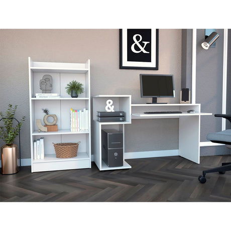 Combo Escritorio y Biblioteca Atlanter Rovere 120x81.5cm sin Cajones - ESCRITORIOS | Bylmo