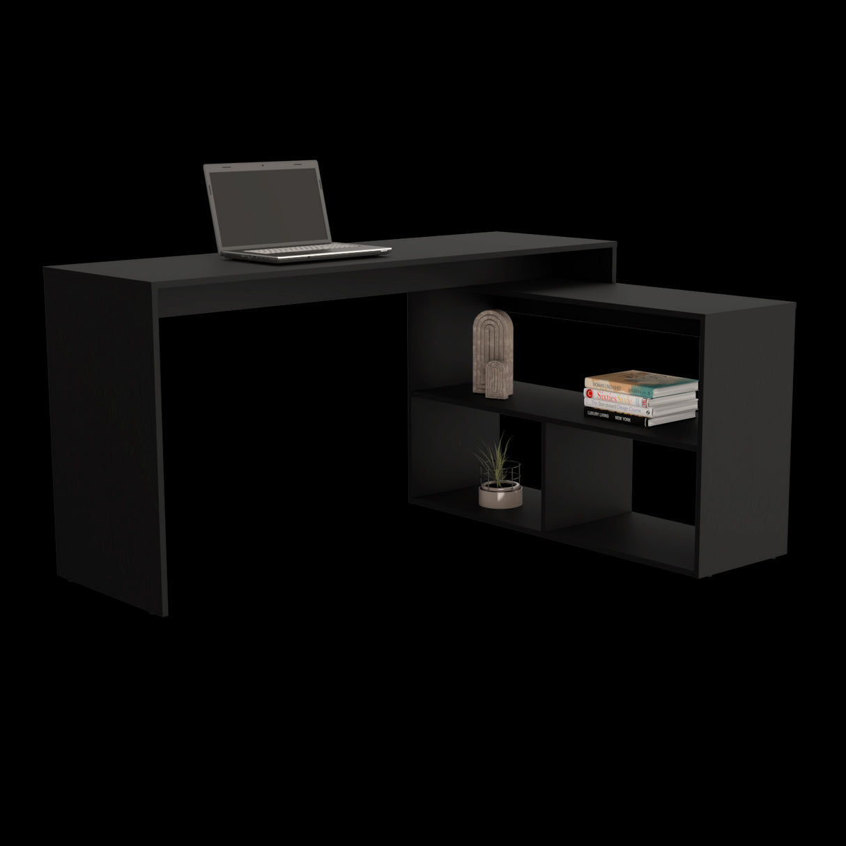 Escritorio Esquinero Axis Wengue 150x77cm sin Cajones - ESCRITORIOS | Bylmo
