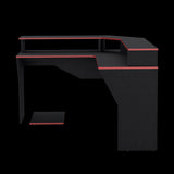 Escritorio Gamer Guma Wengue y Rojo 128x88.5cm sin Cajones - ESCRITORIOS | Bylmo