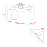 Escritorio Gamer Guma Wengue y Rojo 128x88.5cm sin Cajones - ESCRITORIOS | Bylmo