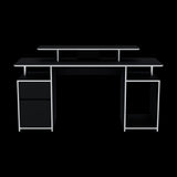 Escritorio Gamer Keria Wengue y Blanco 157x88.5cm con Un Cajón - ESCRITORIOS | Bylmo
