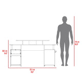 Escritorio Gamer Keria Wengue y Blanco 157x88.5cm con Un Cajón - ESCRITORIOS | Bylmo