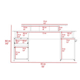 Escritorio Gamer Keria Wengue y Blanco 157x88.5cm con Un Cajón - ESCRITORIOS | Bylmo