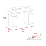 Escritorio Gamer Keria Wengue y Blanco 157x88.5cm con Un Cajón - ESCRITORIOS | Bylmo