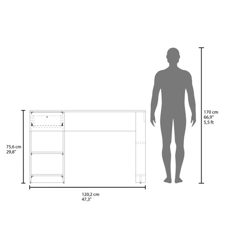 Escritorio Home Blanco 120.2x75.6cm con Un Cajón - ESCRITORIOS | Bylmo