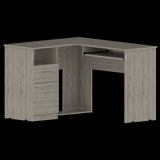 Escritorio Esquinero Mix Ceniza 120.1x77.2cm con Dos Cajones - ESCRITORIOS | Bylmo
