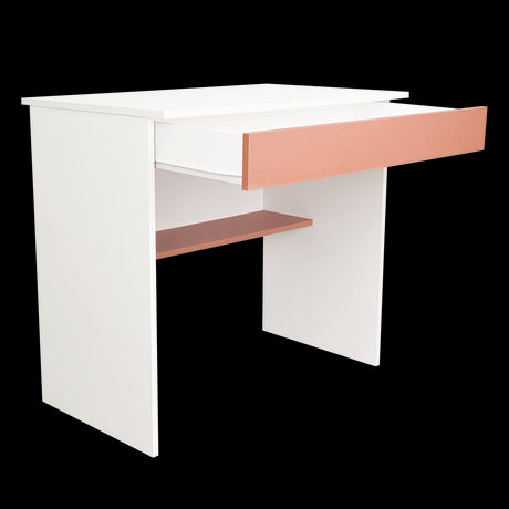 Escritorio Ohio Blanco y Arupo 80x73cm con Un Cajón - ESCRITORIOS | Bylmo