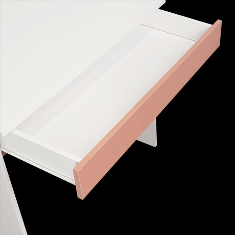 Escritorio Ohio Blanco y Arupo 80x73cm con Un Cajón - ESCRITORIOS | Bylmo