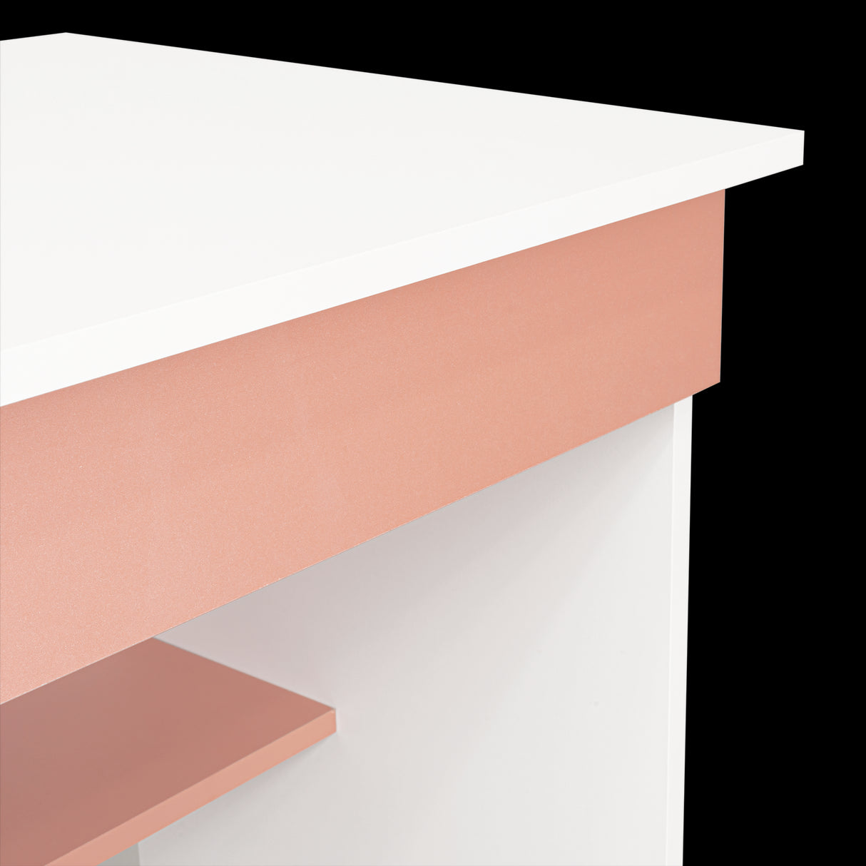 Escritorio Ohio Blanco y Arupo 80x73cm con Un Cajón - ESCRITORIOS | Bylmo