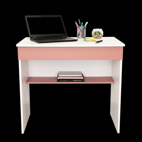 Escritorio Ohio Blanco y Arupo 80x73cm con Un Cajón - ESCRITORIOS | Bylmo