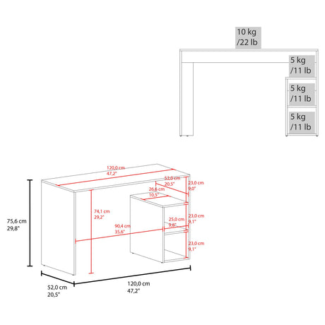 Escritorio Solid Fresno 120x75.6cm sin Cajones - ESCRITORIOS | Bylmo