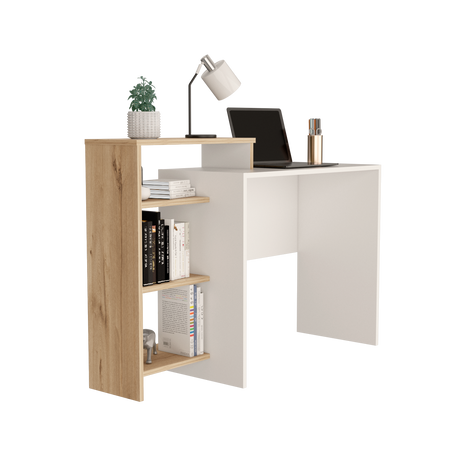 Escritorio con Biblioteca Stella Plus Blanco y Duna 125.7x89.4cm sin Cajones - ESCRITORIOS | Bylmo