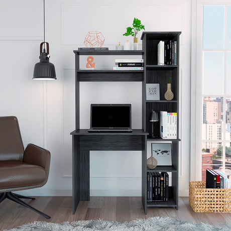 Escritorio con Biblioteca Versalles Roble Gris 98.5x162.5cm sin Cajones - ESCRITORIOS | Bylmo