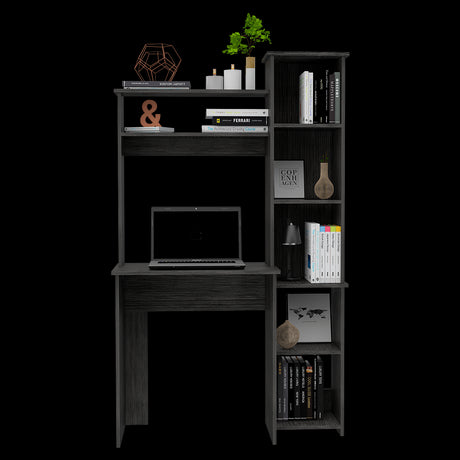 Escritorio con Biblioteca Versalles Roble Gris 98.5x162.5cm sin Cajones - ESCRITORIOS | Bylmo