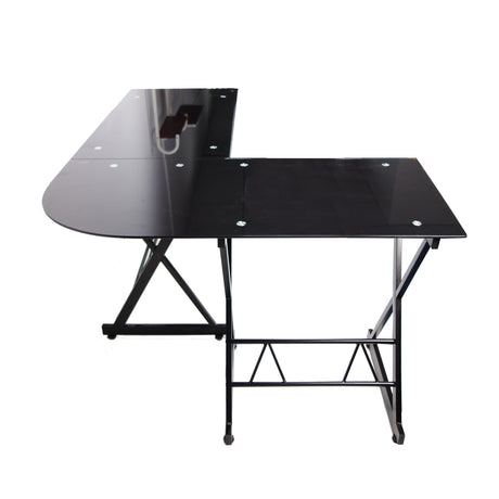 Escritorio en L Madrid Negro 160x75cm sin Cajones - ESCRITORIOS | Bylmo