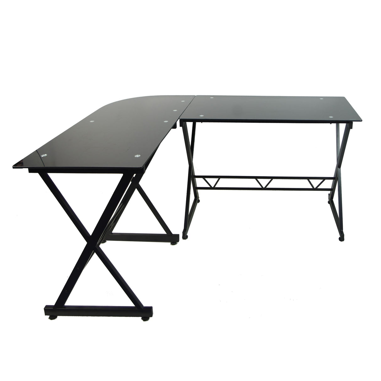 Escritorio en L Madrid Negro 160x75cm sin Cajones - ESCRITORIOS | Bylmo