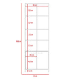 Biblioteca Rectangular Z63 Blanco y Duna 63x180.6cm con Cinco Compartimientos y Dos Puertas - BIBLIOTECAS Y ESTANTERIAS | Bylmo