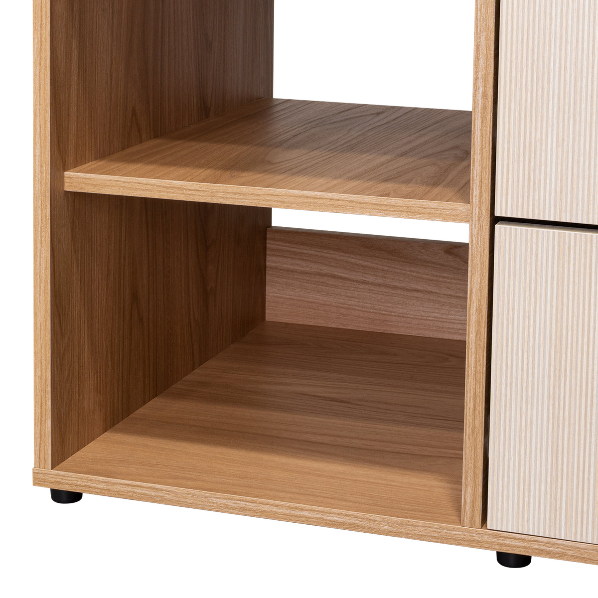 Closet Sevilla Fresno Europeo Mallado 80x180cm Con Tres Cajones y Cinco Compartimientos
