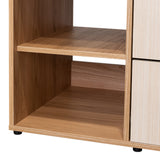Closet Sevilla Fresno Europeo Mallado 80x180cm Con Tres Cajones y Cinco Compartimientos