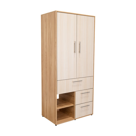 Closet Sevilla Fresno Europeo Mallado 80x180cm Con Tres Cajones y Cinco Compartimientos - CLOSETS | Bylmo