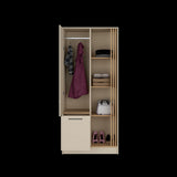 Closet Vance Capri y Fresno Europeo 80x180cm Con Un Cajón y Seis Compartimientos - CLOSETS | Bylmo
